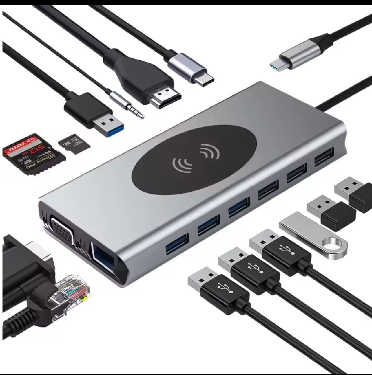 TYPE C 15 in1 Multi-Function with Wireless Charging